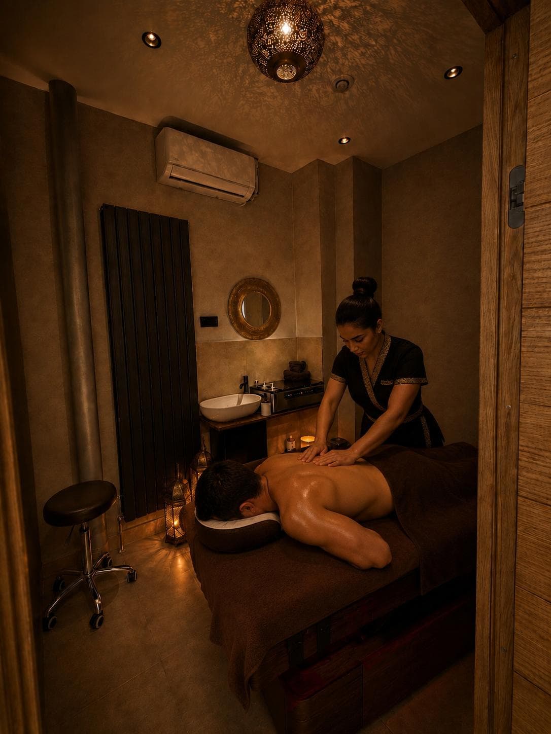 Massage bien-être aux huiles chaudes